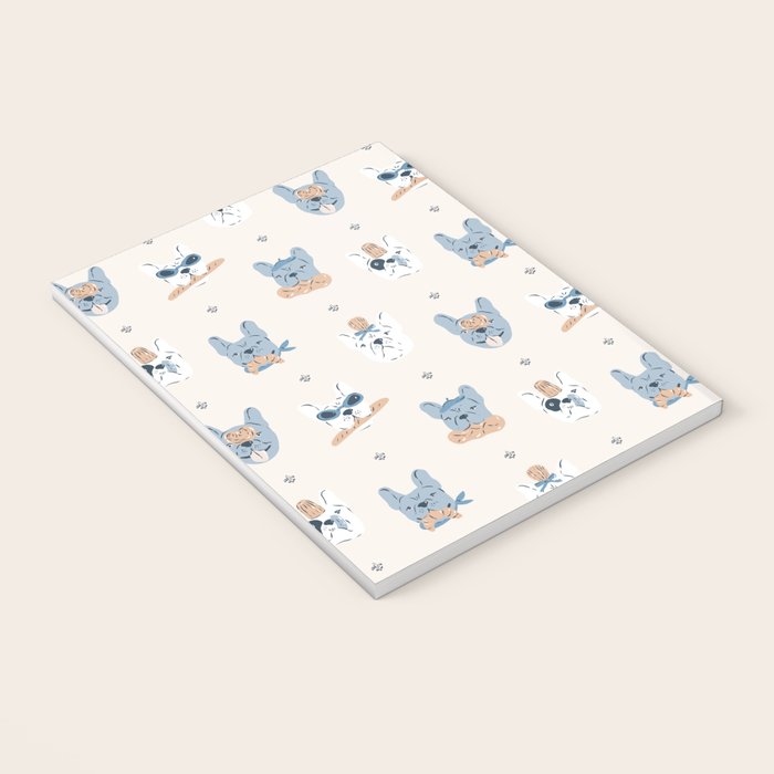 French Bulldogs with Pastries in Blue Notebook Gallery Image 3