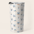 French Bulldogs with Pastries in Blue Travel Mug Gallery Image 3