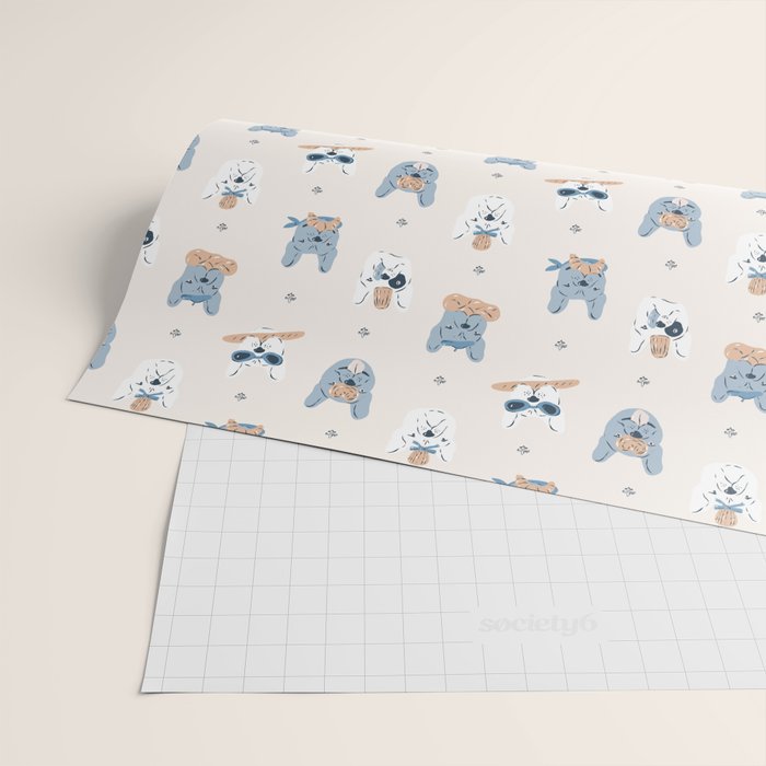 French Bulldogs with Pastries in Blue Wrapping Paper Gallery Image 2