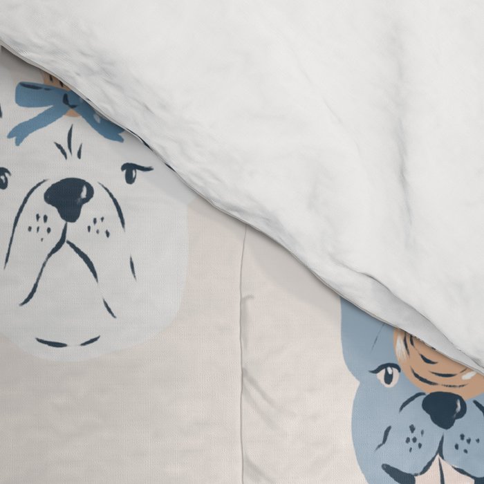 French Bulldogs with Pastries in Blue Comforter Gallery Image 4