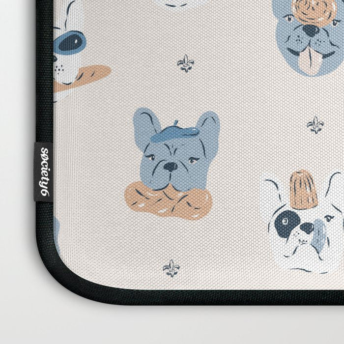 French Bulldogs with Pastries in Blue Laptop Sleeve Gallery Image 3