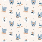 French Bulldogs with Pastries in Blue Coffee Mug Gallery Image 2