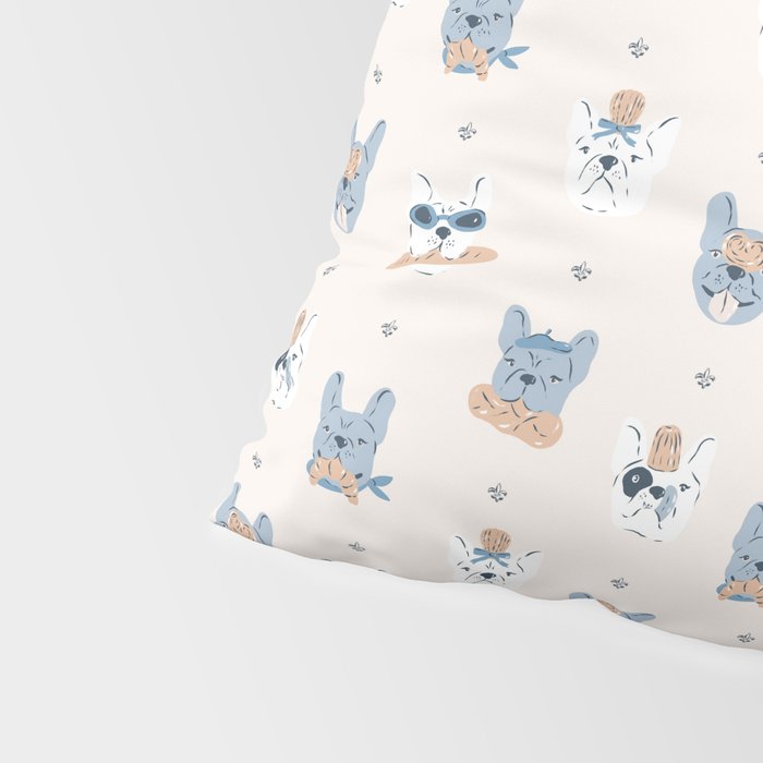 French Bulldogs with Pastries in Blue Pillow Sham Gallery Image 4
