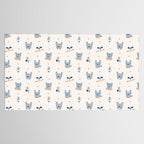 French Bulldogs with Pastries in Blue Tablecloth Gallery Image 2