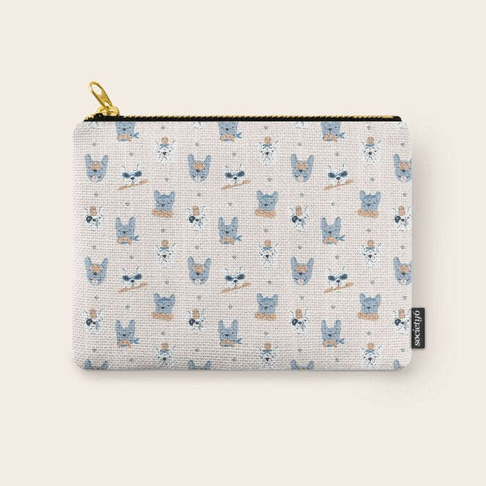 French Bulldogs with Pastries in Blue Carry All Pouch Gallery Image 1