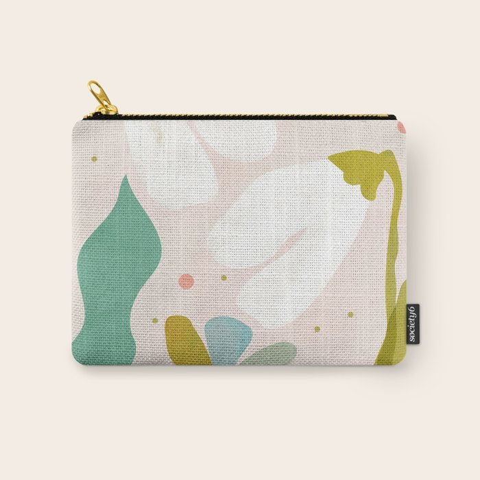 floral minimal shapes 2 Carry All Pouch Gallery Image 1