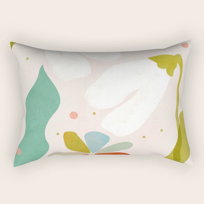 floral minimal shapes 2 Rectangular Pillow Gallery Image 2
