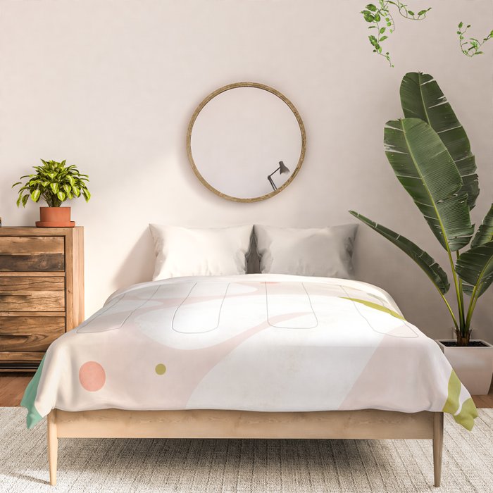 floral minimal shapes 2 Comforter Gallery Image 3