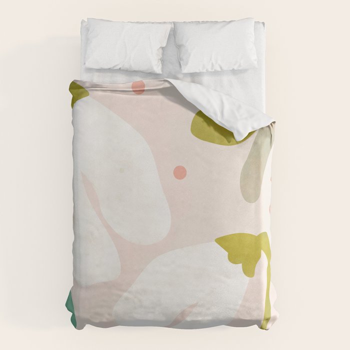 floral minimal shapes 2 Duvet Cover Gallery Image 1