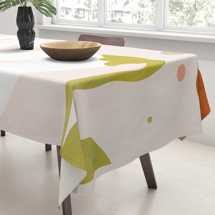 floral minimal shapes 2 Tablecloth Gallery Image 3
