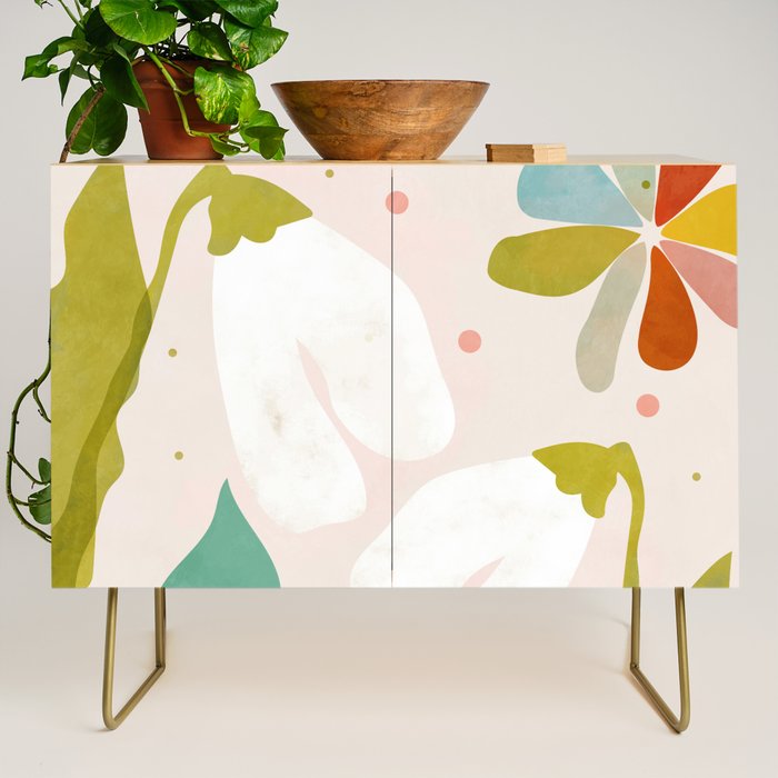 floral minimal shapes 2 Credenza Gallery Image 1
