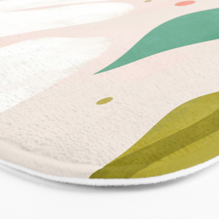 floral minimal shapes 2 Bath Mat Gallery Image 3