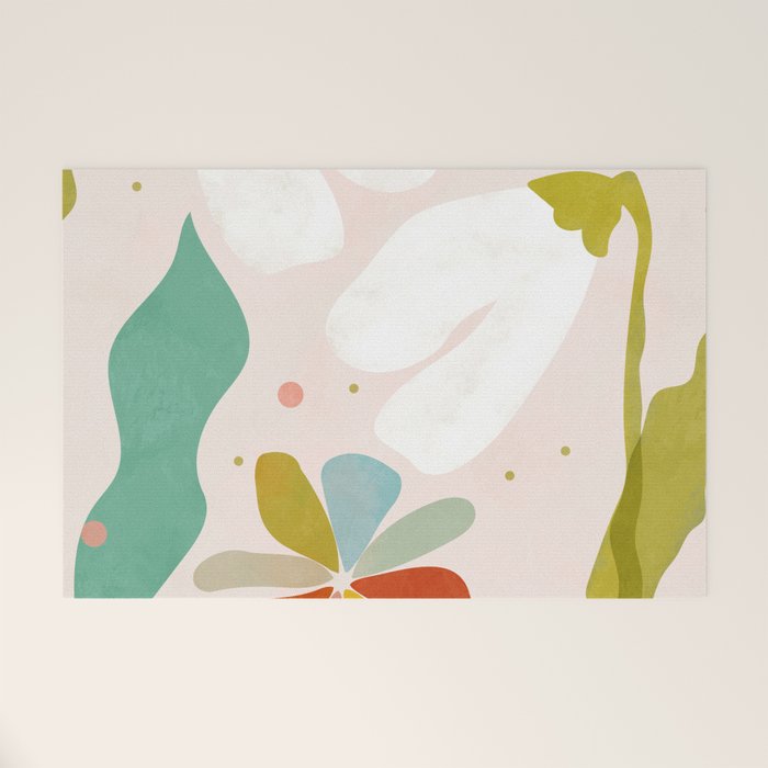 floral minimal shapes 2 Welcome Mat Gallery Image 1