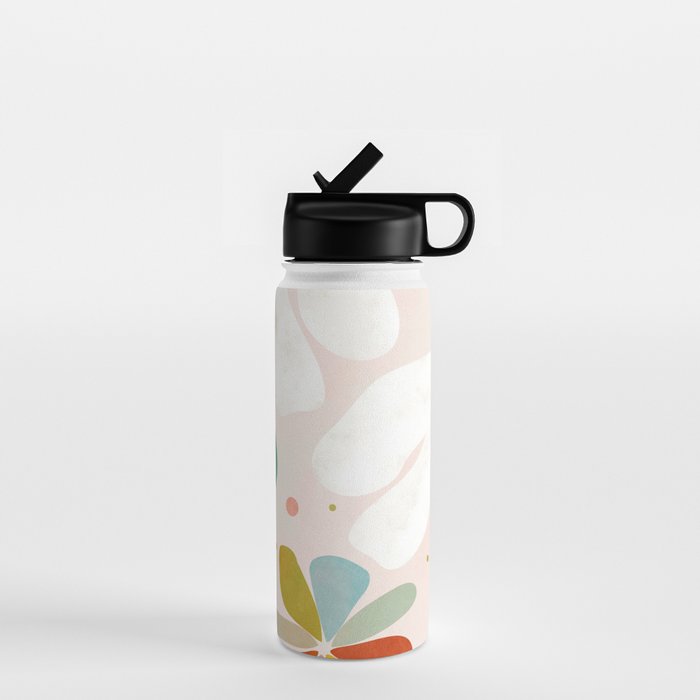 floral minimal shapes 2 Water Bottle Gallery Image 1