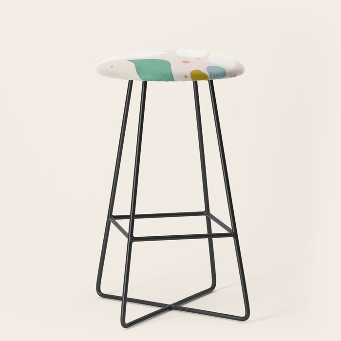 floral minimal shapes 2 Stool Gallery Image 1