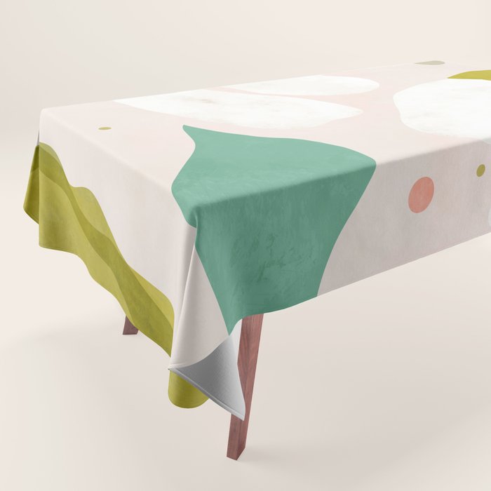 floral minimal shapes 2 Tablecloth Gallery Image 1