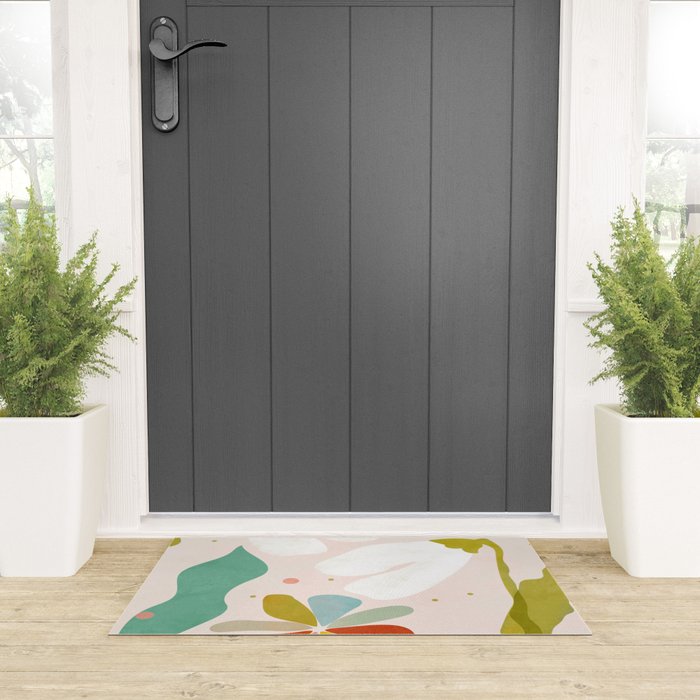 floral minimal shapes 2 Welcome Mat Gallery Image 3