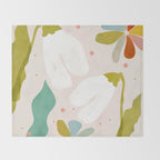 floral minimal shapes 2 Throw Blanket Gallery Image 2