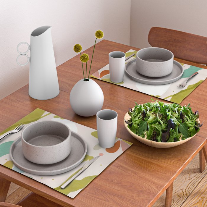 floral minimal shapes 2 Placemat Gallery Image 2