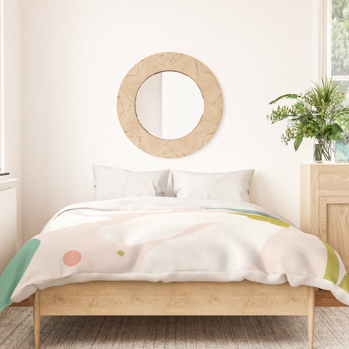 floral minimal shapes 2 Duvet Cover Gallery Image 3