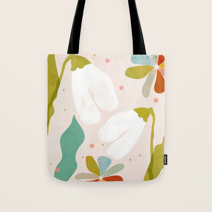 floral minimal shapes 2 Tote Bag Gallery Image 1