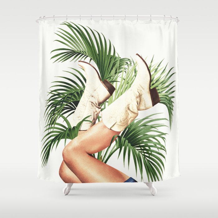 These Boots - Palm Leaves Shower Curtain Gallery Image 1