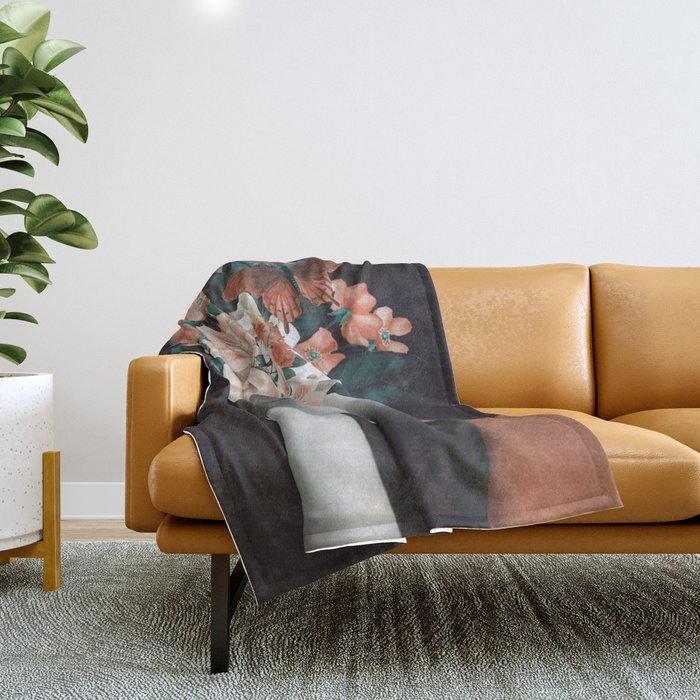 WOMAN WITH FLOWERS 7 Throw Blanket Gallery Image 1