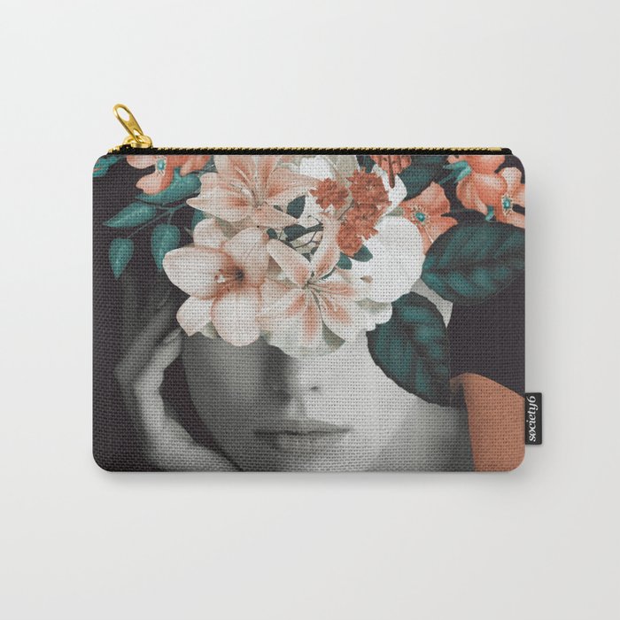 WOMAN WITH FLOWERS 7 Carry All Pouch Gallery Image 1
