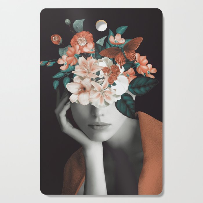WOMAN WITH FLOWERS 7 Cutting Board Gallery Image 1