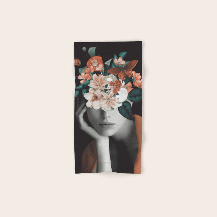 WOMAN WITH FLOWERS 7 Bath Towel Gallery Image 1