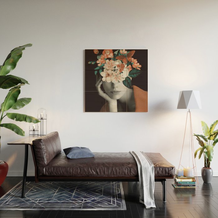 WOMAN WITH FLOWERS 7 Wood Wall Art Gallery Image 2