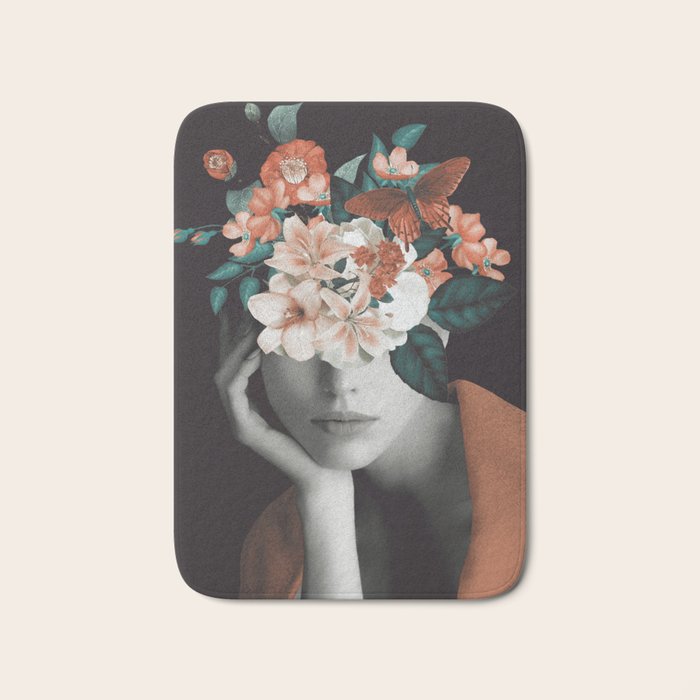 WOMAN WITH FLOWERS 7 Bath Mat Gallery Image 1