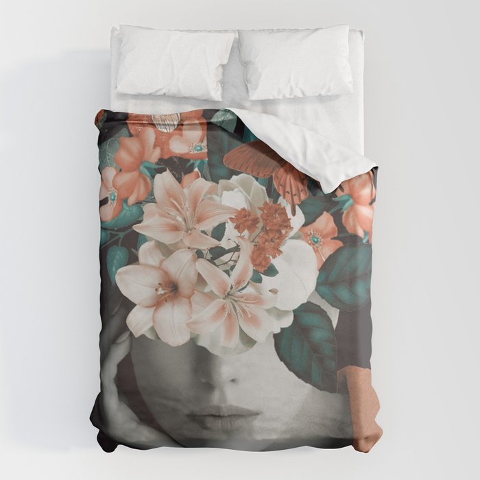 WOMAN WITH FLOWERS 7 Duvet Cover Gallery Image 1
