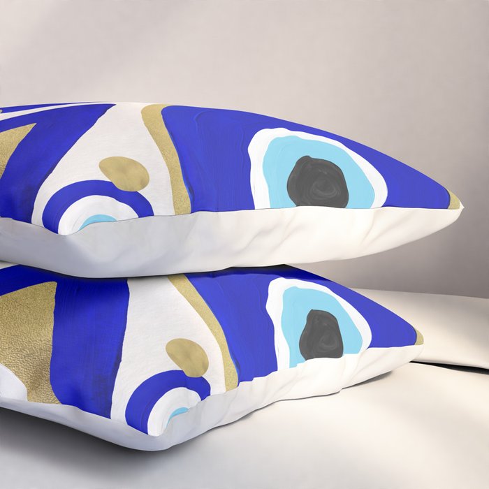 Evil Eye Charms on White Pillow Sham Gallery Image 3