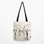 Two Horses - Minimal Line Drawing Tote Bag Gallery Image 2