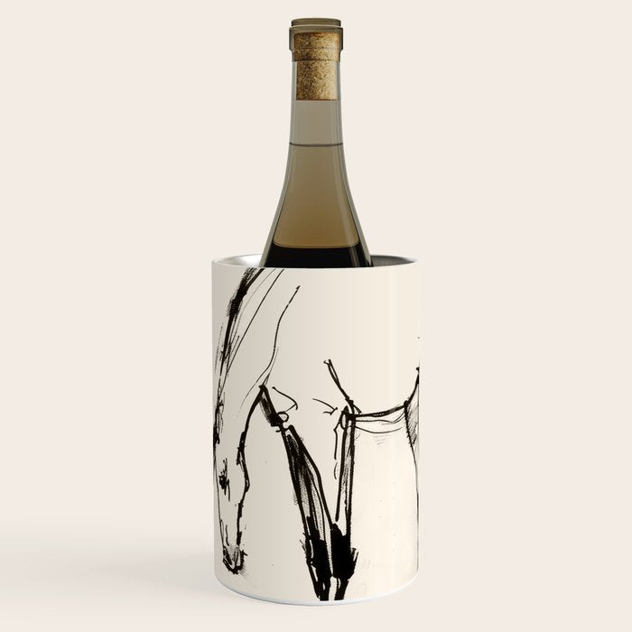 Two Horses - Minimal Line Drawing Wine Chiller Gallery Image 3