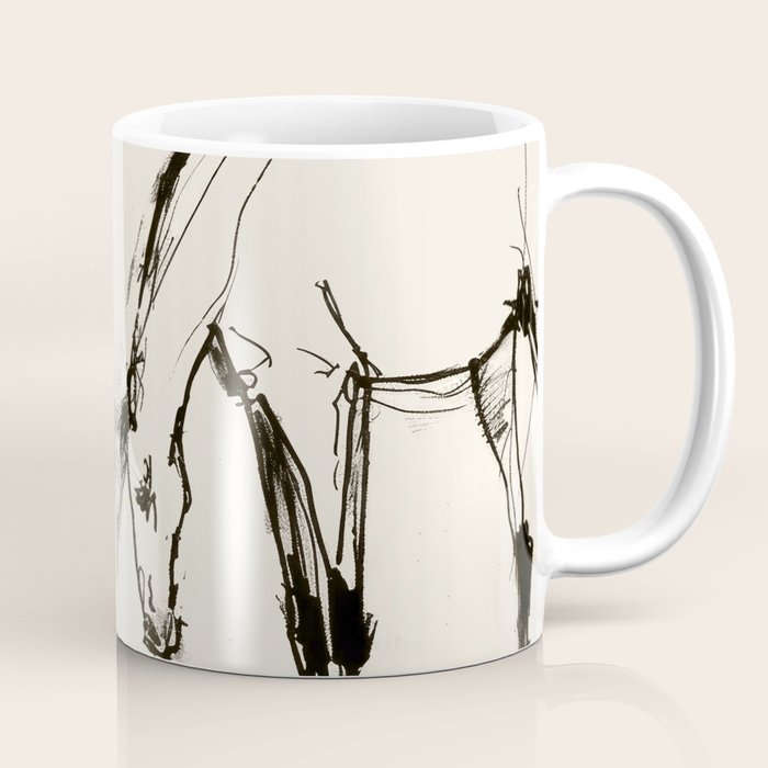 Two Horses - Minimal Line Drawing Coffee Mug Gallery Image 1