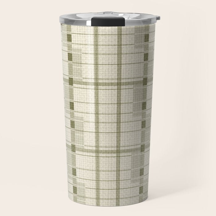 Shaded Lichen Plaid Checker Travel Mug Gallery Image 1