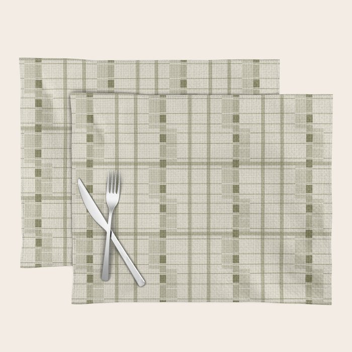 Shaded Lichen Plaid Checker Placemat Gallery Image 1