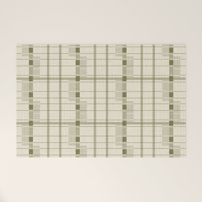 Shaded Lichen Plaid Checker Welcome Mat Gallery Image 1
