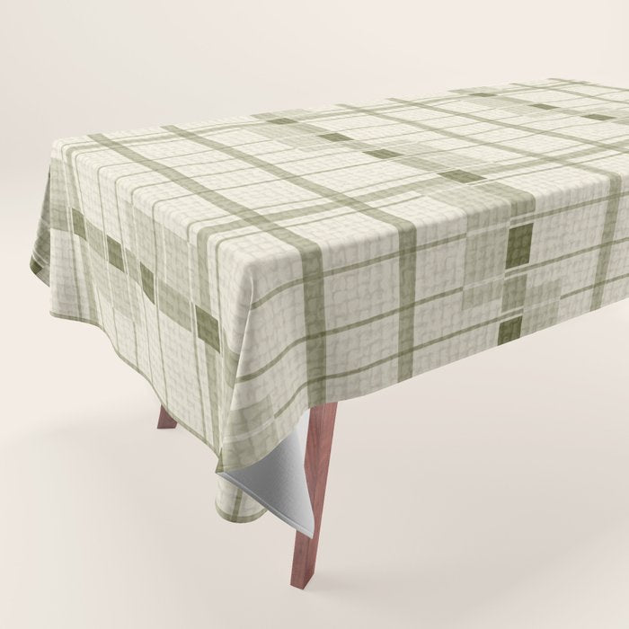 Shaded Lichen Plaid Checker Tablecloth Gallery Image 1