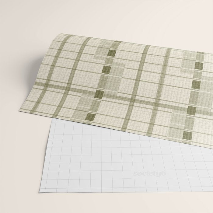 Shaded Lichen Plaid Checker Wrapping Paper Gallery Image 2