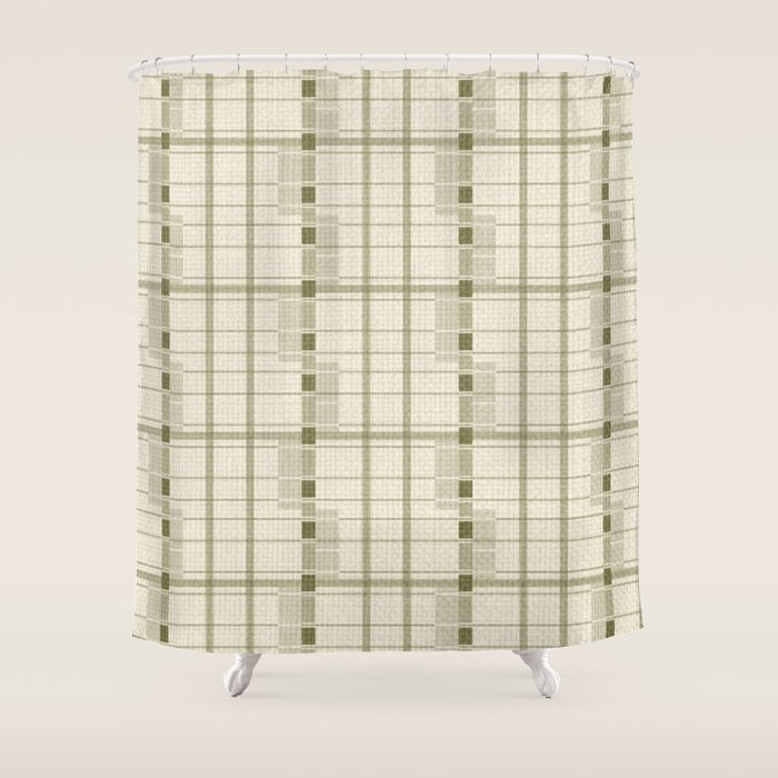 Shaded Lichen Plaid Checker Shower Curtain Gallery Image 1