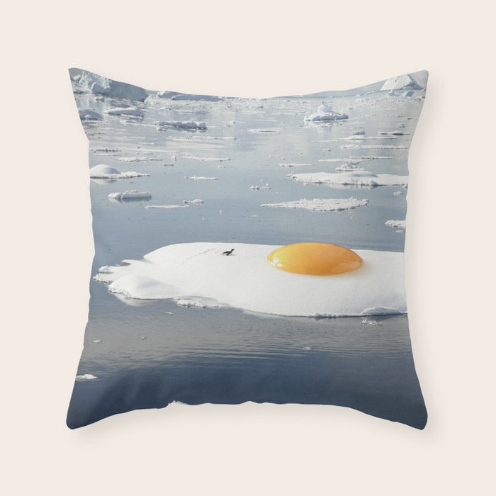Egg-berg - Arctic Egg Sunny Side Up Throw Pillow Gallery Image 6