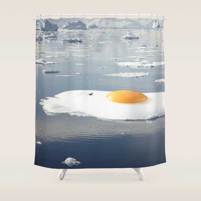 Egg-berg - Arctic Egg Sunny Side Up Shower Curtain Gallery Image 1