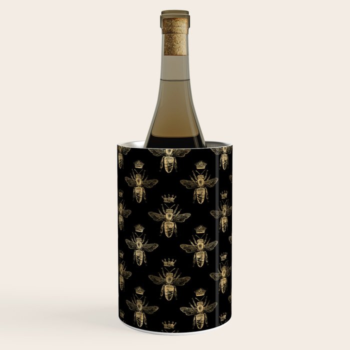 Black & Gold Queen Bee Pattern Wine Chiller Gallery Image 2