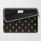 Black & Gold Queen Bee Pattern Laptop Sleeve Gallery Image 2