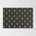 Black & Gold Queen Bee Pattern Rug Gallery Image 2