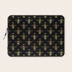 Black & Gold Queen Bee Pattern Laptop Sleeve Gallery Image 1