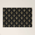 Black & Gold Queen Bee Pattern Welcome Mat Gallery Image 1